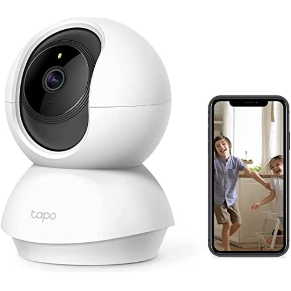 TP-Link Tapo 360° 3MP 2304 Full HD 1296P Video Pan/Tilt Smart Wi-Fi Security Camera | Alexa Enabled | 2-Way Audio| Night Vision| Motion Detection | Indoor CCTV (Tapo C210) White